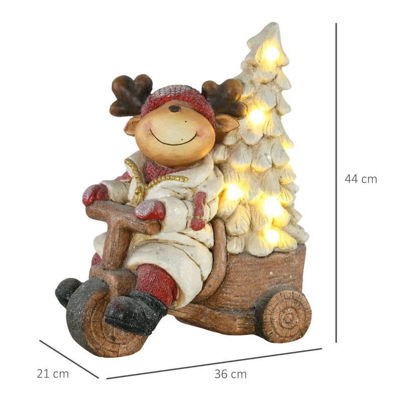 LED Weihnachtsdeko, Rentier mit Weihnachtsbaum 44cm - Palo24