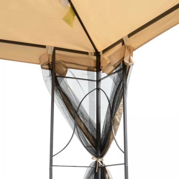 Gartenpavillon Festzelt Partyzelt wetterfest Zelt mit 4 Ablagen Beige 3 x 3 m - Palo24