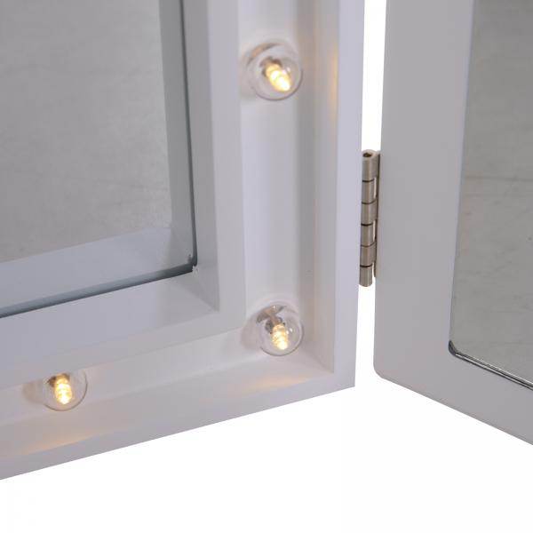 Schminkspiegel Kosmetikspiegel mit 16 LED-Beleuchtung USB-Anschluss Batteriebetrieben Weiss - Palo24
