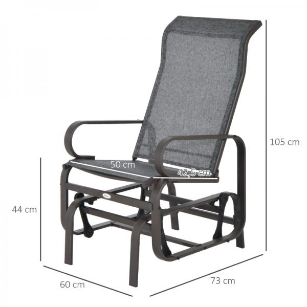 Schaukelstuhl Gartenstuhl Garten Schaukel Metall braun - Palo24