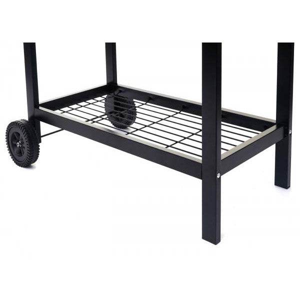 Grillwagen Holzkohlegrill Standgrill Gartengrill mit Deckel Ablage, Stahl 103x93x70cm schwarz - Palo24