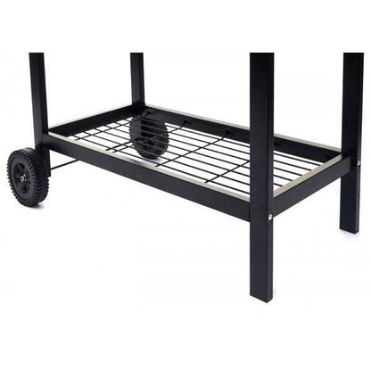 Grillwagen Holzkohlegrill Standgrill Gartengrill mit Deckel Ablage, Stahl 103x93x70cm schwarz - Palo24