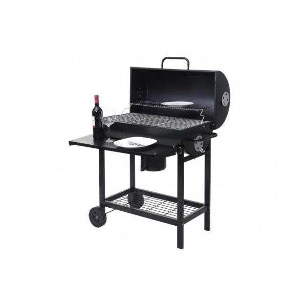 Grillwagen Holzkohlegrill Standgrill Gartengrill mit Deckel Ablage, Stahl 103x93x70cm schwarz - Palo24