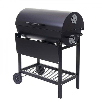 Grillwagen Holzkohlegrill Standgrill Gartengrill mit Deckel Ablage, Stahl 103x93x70cm schwarz - Palo24