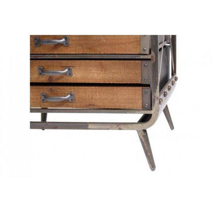 Hochschrank Apothekerschrank Industrial Tanne Holz Metall, braun-schwarz - Palo24