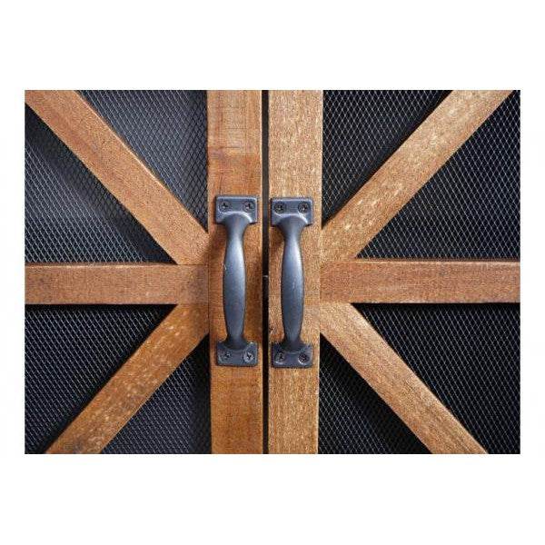 Hochschrank Apothekerschrank Industrial Tanne Holz Metall, braun-schwarz - Palo24