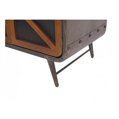 Sideboard Kommode Highboard, Industrial Tanne Holz Metall, braun-schwarz - Palo24