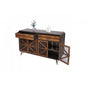 Sideboard Kommode Highboard, Industrial Tanne Holz Metall, braun-schwarz - Palo24