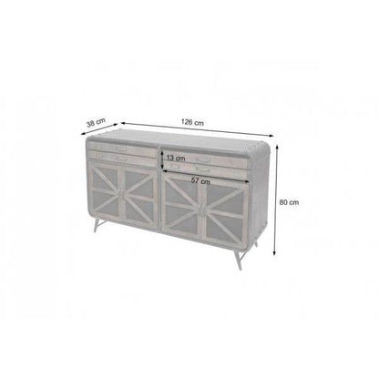 Sideboard Kommode Highboard, Industrial Tanne Holz Metall, braun-schwarz - Palo24