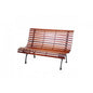 Gartenbank HWC-F97, Sitzbank Parkbank Holzbank, 2-Sitzer Gusseisen Holz 122cm 22kg ~ braun - Palo24
