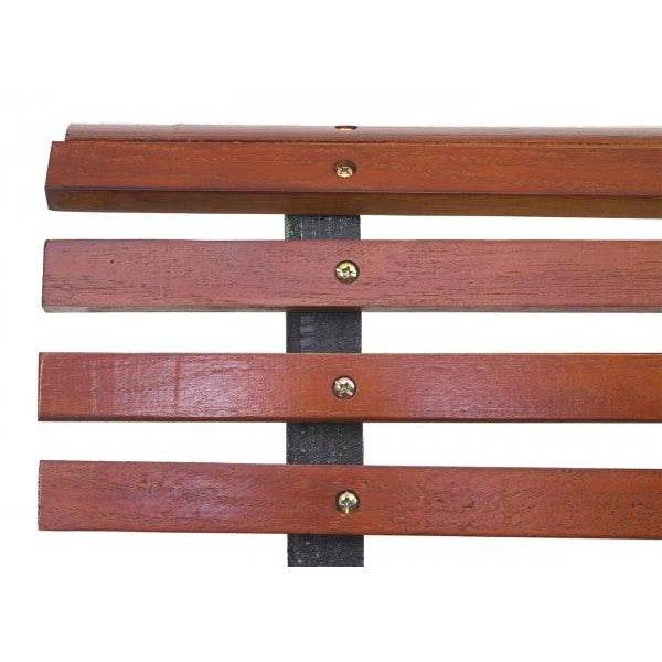 Gartenbank HWC-F97, Sitzbank Parkbank Holzbank, 2-Sitzer Gusseisen Holz 122cm 22kg ~ braun - Palo24