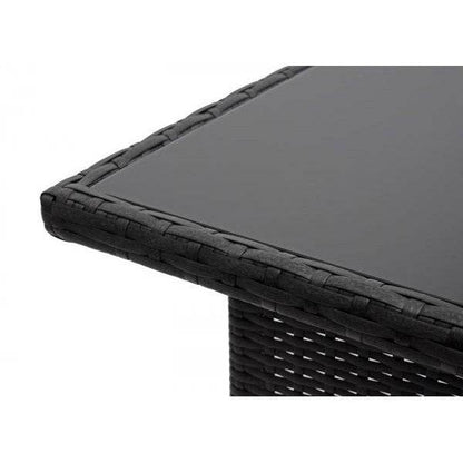 Poly-Rattan Esstisch HWC-G16, Esszimmertisch Gartentisch Tisch, Gastronomie 112x60cm ~ schwarz - Palo24
