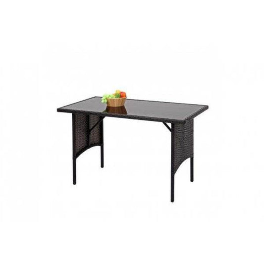 Poly-Rattan Esstisch HWC-G16, Esszimmertisch Gartentisch Tisch, Gastronomie 112x60cm ~ schwarz - Palo24