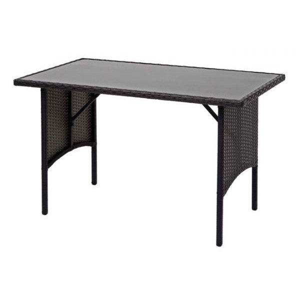 Poly-Rattan Esstisch HWC-G16, Esszimmertisch Gartentisch Tisch, Gastronomie 112x60cm ~ schwarz - Palo24
