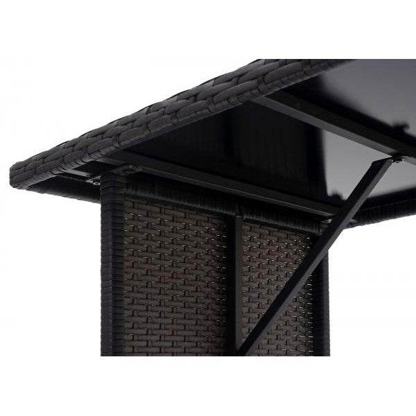 Poly-Rattan Esstisch HWC-G16, Esszimmertisch Gartentisch Tisch, Gastronomie 112x60cm ~ schwarz - Palo24