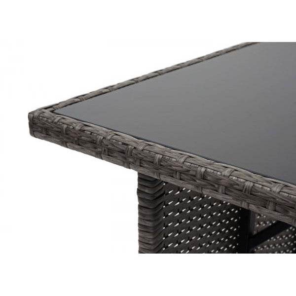 Poly-Rattan Esstisch HWC-G16, Esszimmertisch Gartentisch Tisch, Gastronomie 112x60cm ~ grau - Palo24