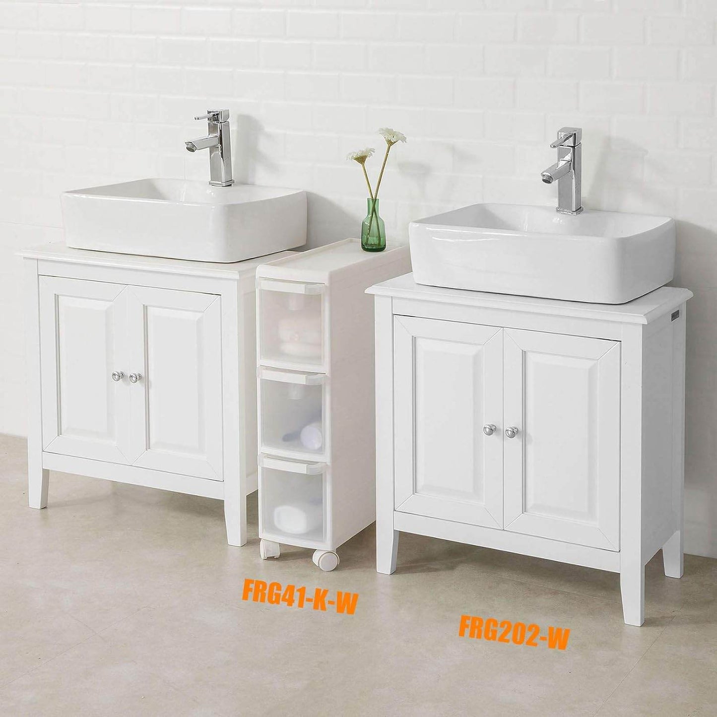 Waschbeckenunterschrank Weiss Badezimmerschrank | Landhaus | FRG202-W - Palo24