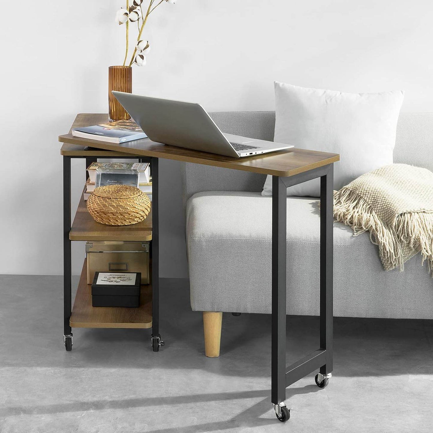 L-förmiger Beistelltisch | Couchtisch | Eckschreibtisch Industrie-Design | FWT83-PF - Palo24
