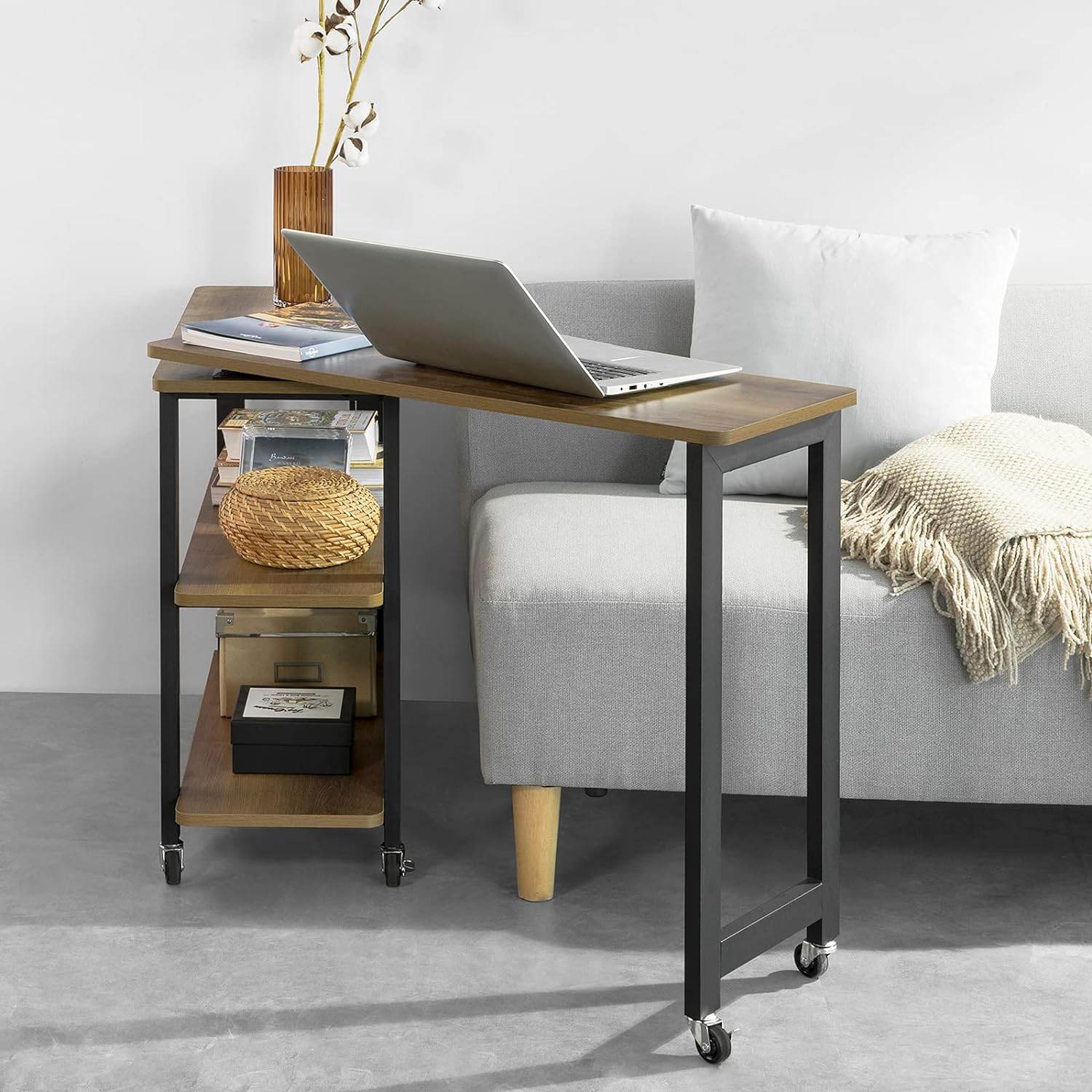 L-förmiger Beistelltisch | Couchtisch | Eckschreibtisch Industrie-Design | FWT83-PF - Palo24