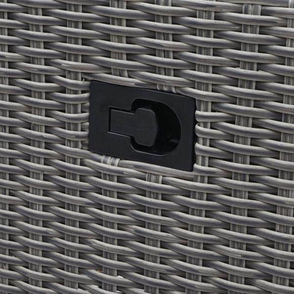 Gartengarnitur HWC-G28, Sitzgruppe Lounge-Set, Akazie Holz halbrundes Rattan verstellbar MVG ~ grau, Kissen hellgrau - Palo24