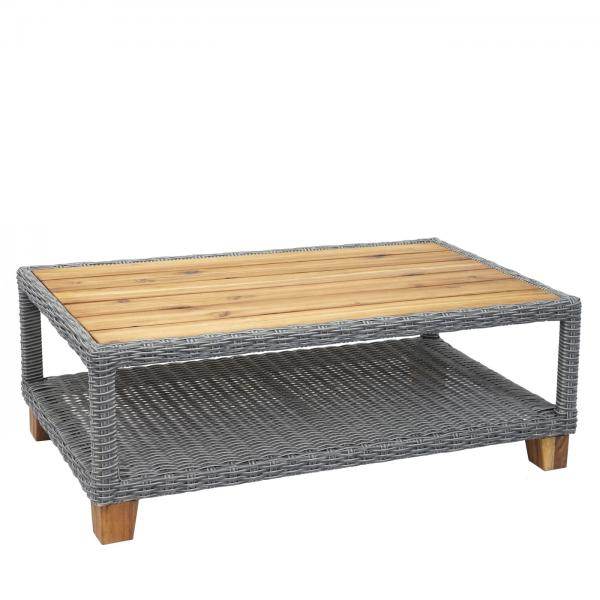Gartengarnitur HWC-G28, Sitzgruppe Lounge-Set, Akazie Holz halbrundes Rattan verstellbar MVG ~ grau, Kissen hellgrau - Palo24