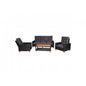 Gartengarnitur HWC-G28, Sitzgruppe Lounge-Set, Akazie Holz halbrundes Rattan verstellbar MVG ~ anthrazit, Kissen grau - Palo24