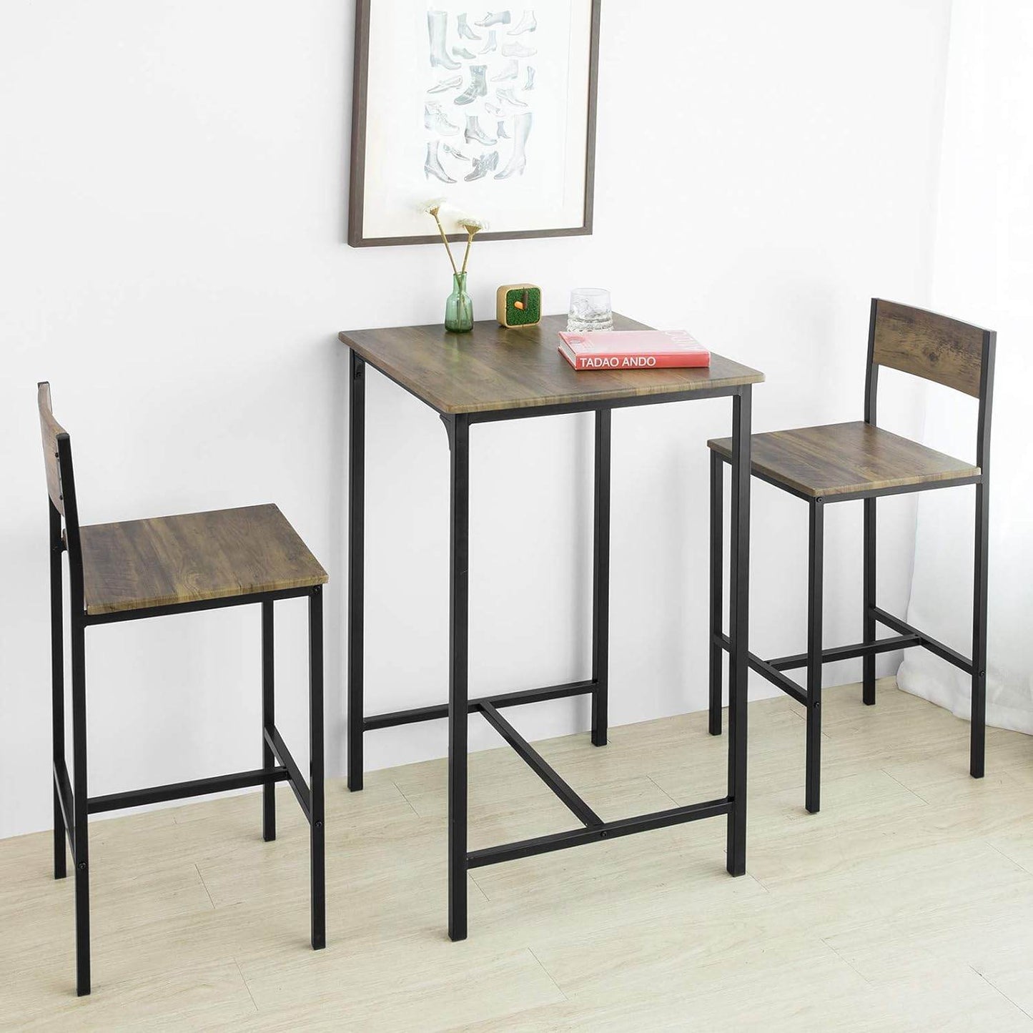 Bartisch mit 2 Barhocker | Bartisch set | 3-teilig | OGT27-N - Palo24