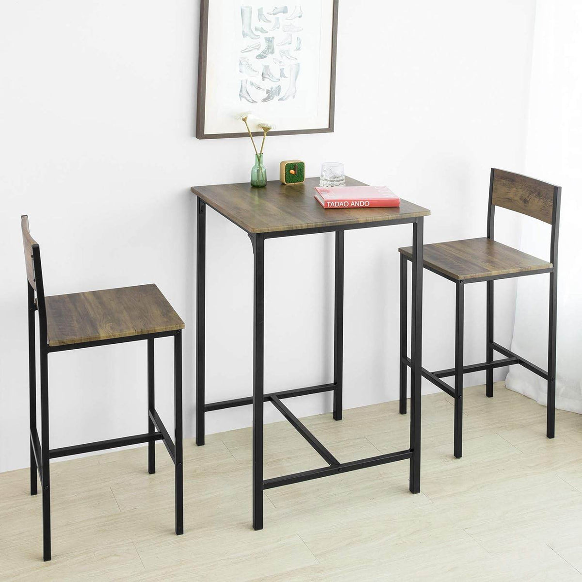 Bartisch mit 2 Barhocker | Bartisch set | 3-teilig | OGT27-N - Palo24