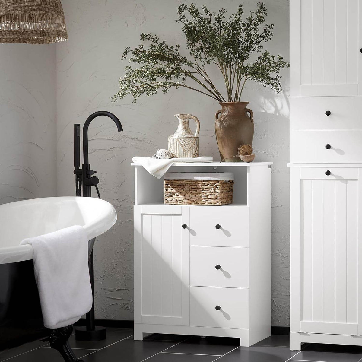 Badkommode | Badzimmerschrank | Flurschrank | Weiss BZR107-W - Palo24