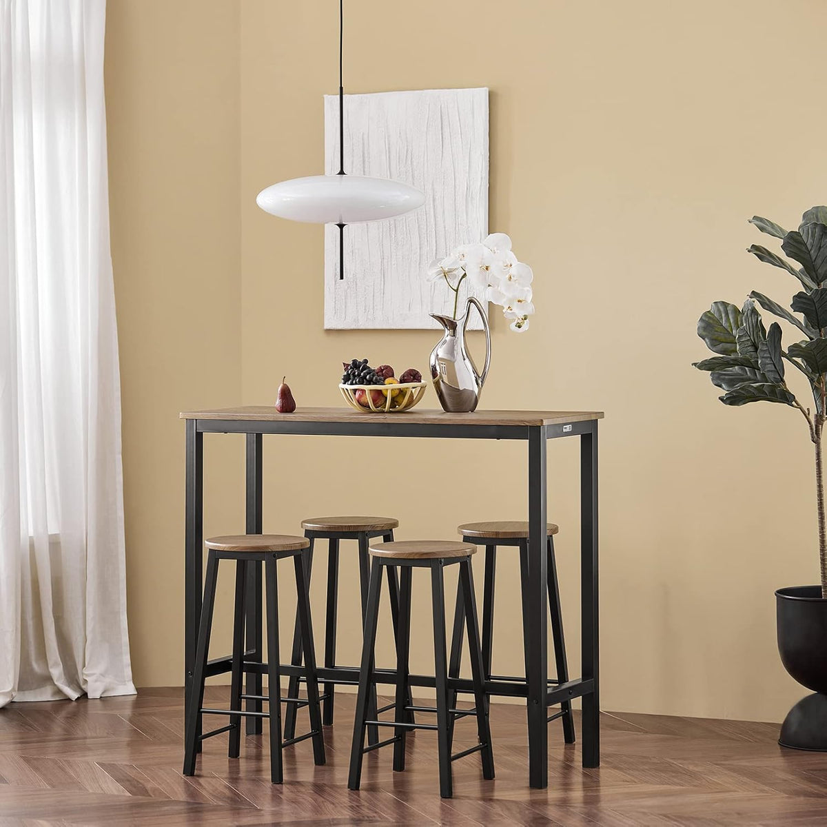 Bartisch mit 4 Stühlen | Bartisch set | Stehtisch | 5-teilig | OGT22-SCH - Palo24