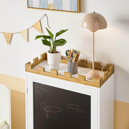 Kinderregal mit Tafel | Aufbewahrungsschrank | Kinderzimmer | KMB43-W - Palo24