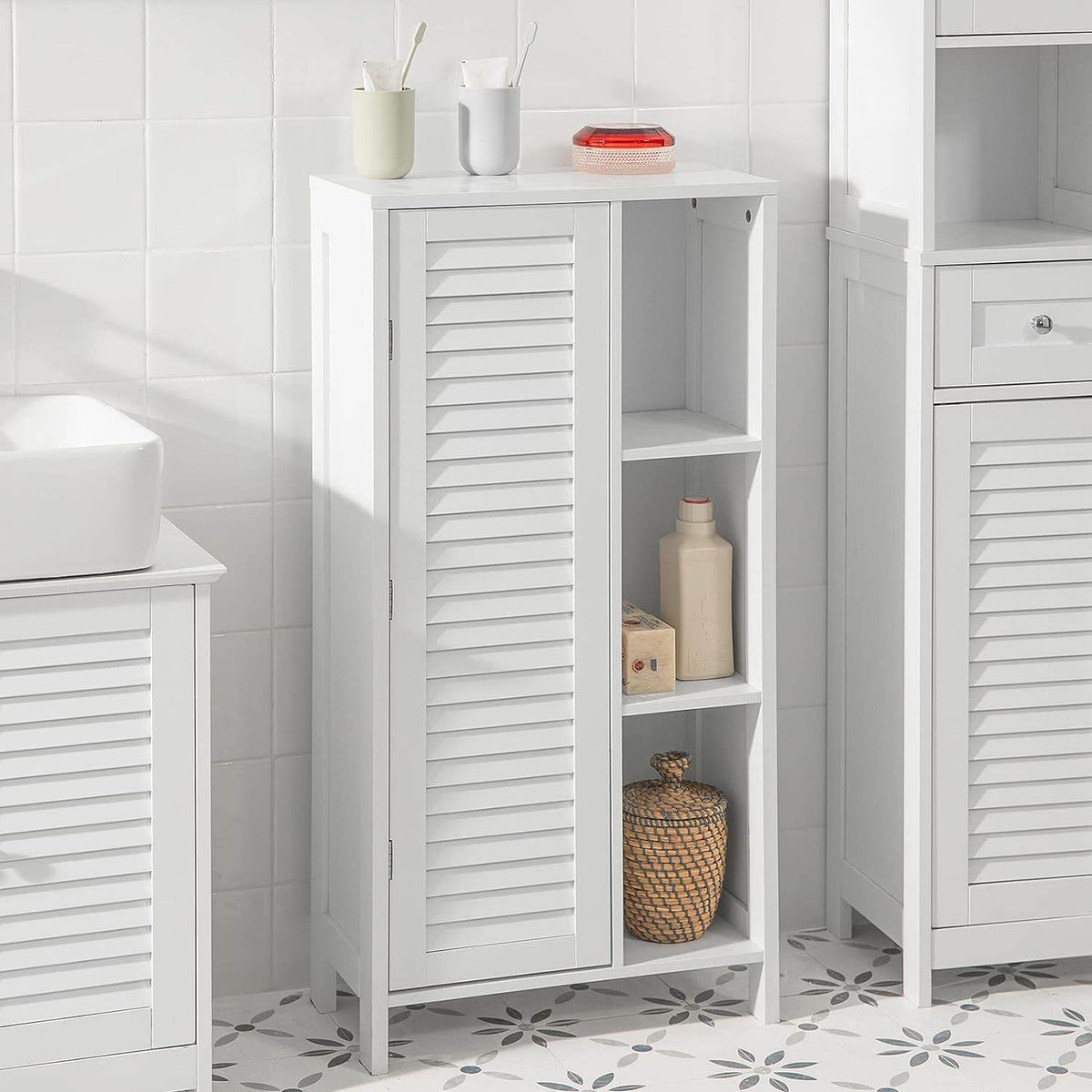 Badkommode | Badzimmerschrank | Flurschrank Weiss BZR39-W - Palo24