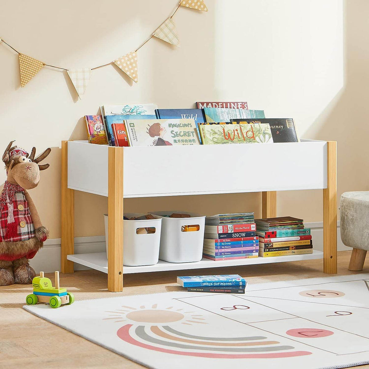 Kinderbücherregal | Spielzeugregal | Aufbewahrungsregal für Kinder | KMB35-W - Palo24