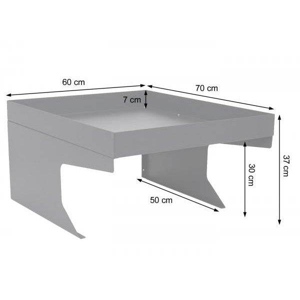 Mähroboter-Garage mit Pflanzkasten Dach Unterstand für Rasenmäher, Metall 37x60x70cm ~ Edelstahl, anthrazit - Palo24
