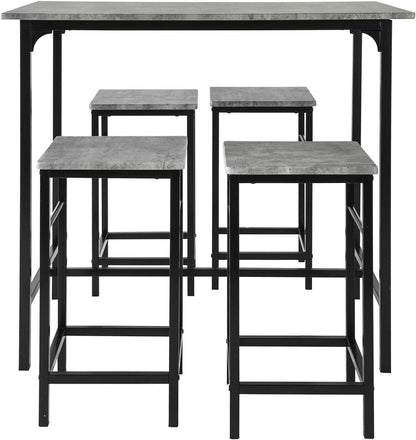 Bartisch mit 4 Hockern | Bartisch set | 5-teilig | OGT11-HG - Palo24