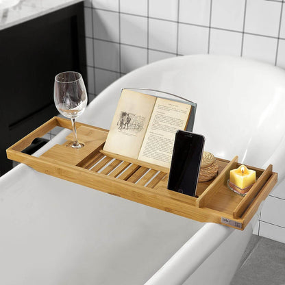 Badewannenablage ausziehbar | Badewannenbrett Bambus | FRG207-N - Palo24