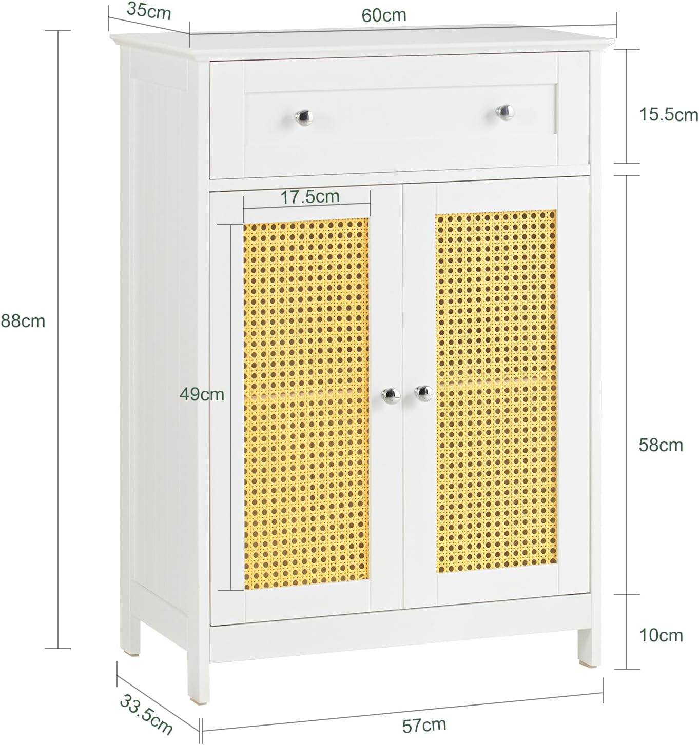 Badkommode mit 1 Schublade | Badzimmerschrank | Sideboard | Gelb | BZR120-W - Palo24