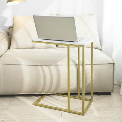 Beistelltisch | Pflegetisch mit goldenem Metallgestell | Couchtisch Sofa | FBT87-G - Palo24