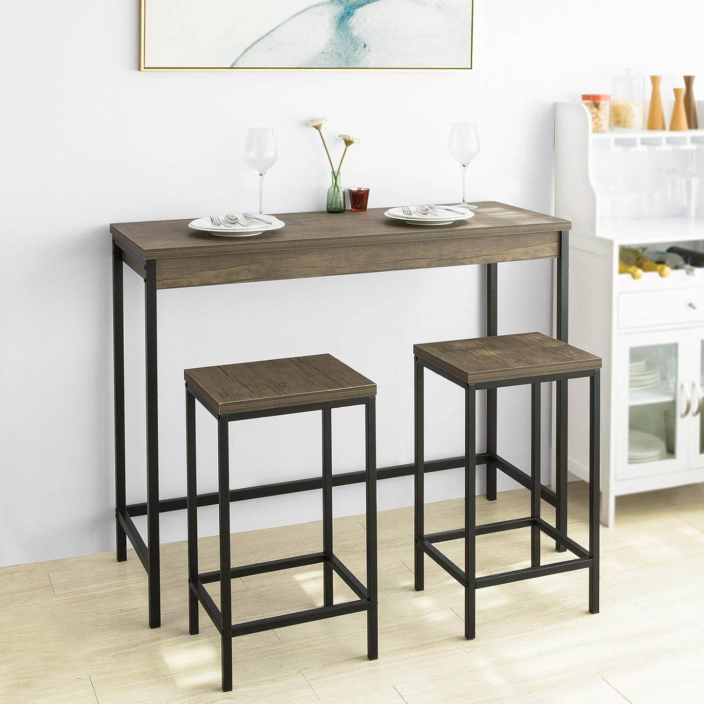 Bartisch mit 2 Hockern | Bartisch set | 3-teilig | OGT30-N - Palo24