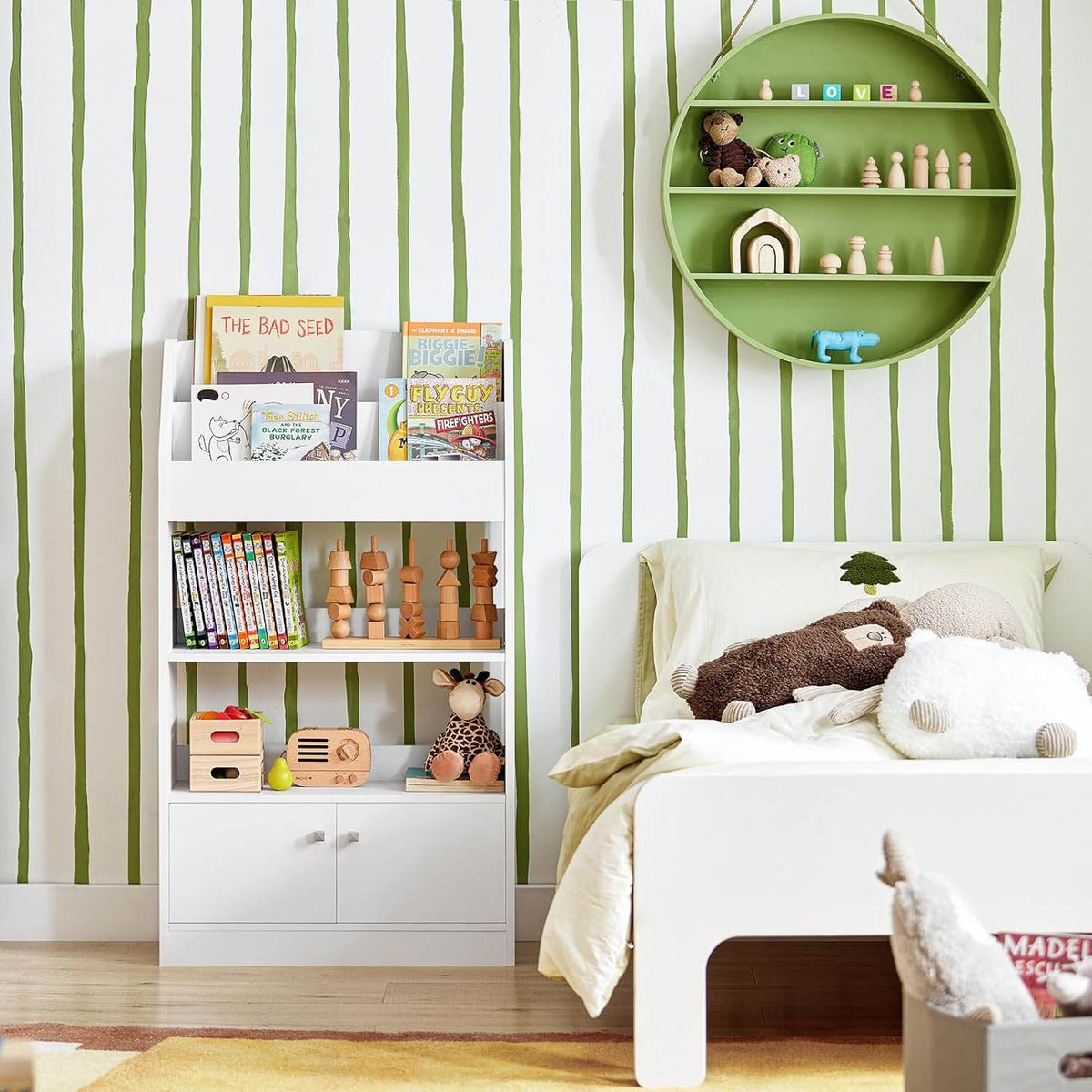 Kinderbücherregal | Standregal Kinderzimmer | Aufbewahrungsregal Weiss KMB11-W - Palo24