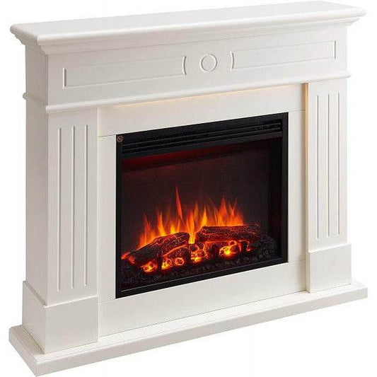 BALDERIA Elektrokamin Leandros Heizung 3D-Flammeneffekt 2000W Weiss - Palo24