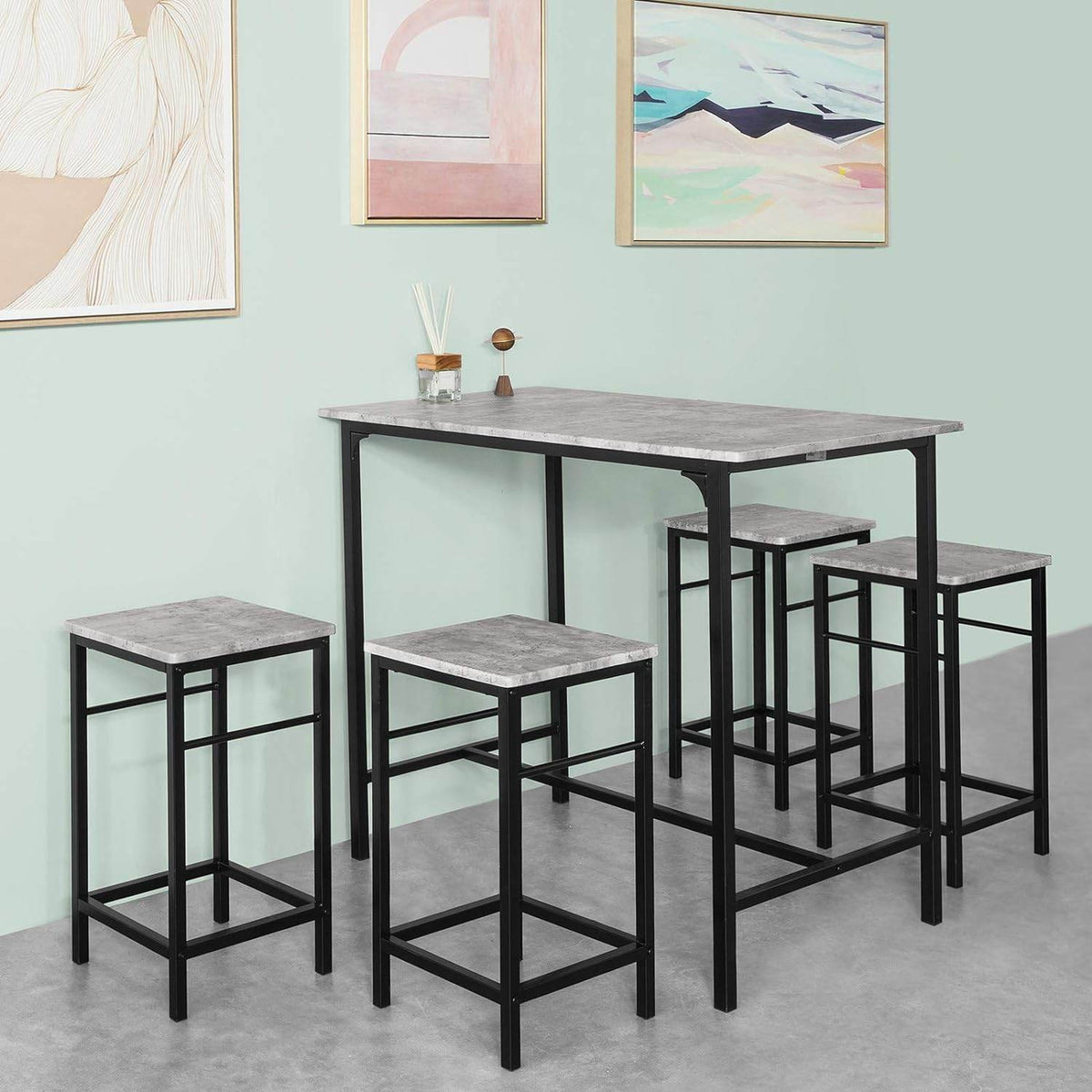 Bartisch mit 4 Hockern | Bartisch set | 5-teilig | OGT11-HG - Palo24