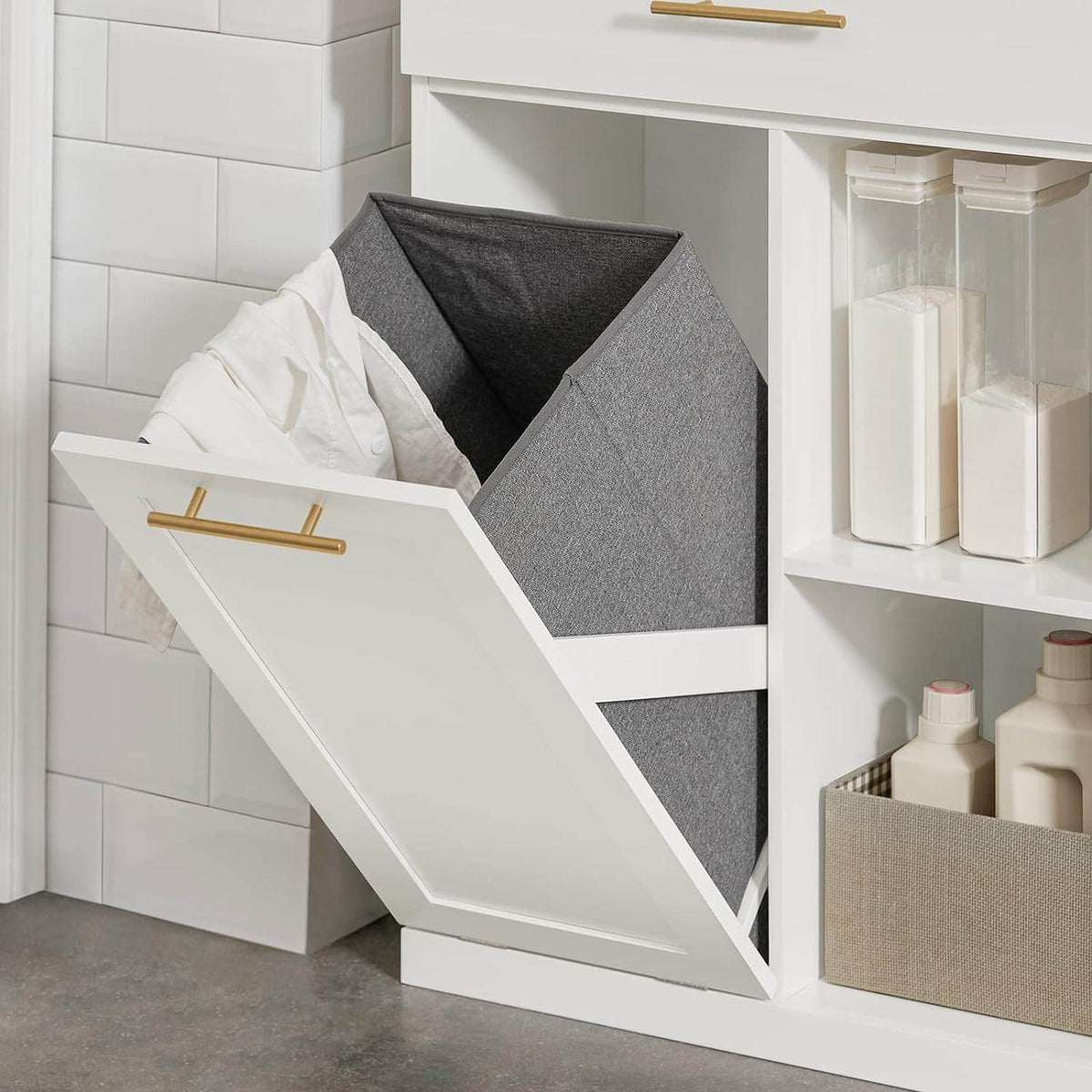 Wäscheschrank | Wäschesammler | Badschrank Weiss BZR66-W - Palo24