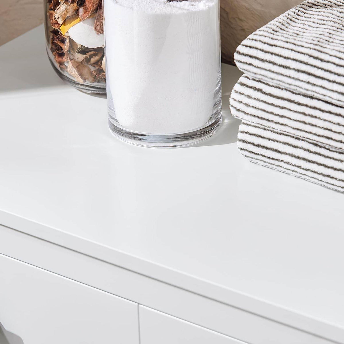 Wäscheschrank mit Wäschesack | Badschrank | Wäschekorb | Badkommode | Weiss - Palo24