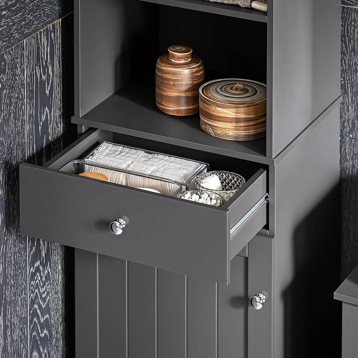 Bad Hochschrank | Badschrank | Badregal Dunkelgrau | BZR17-DG - Palo24