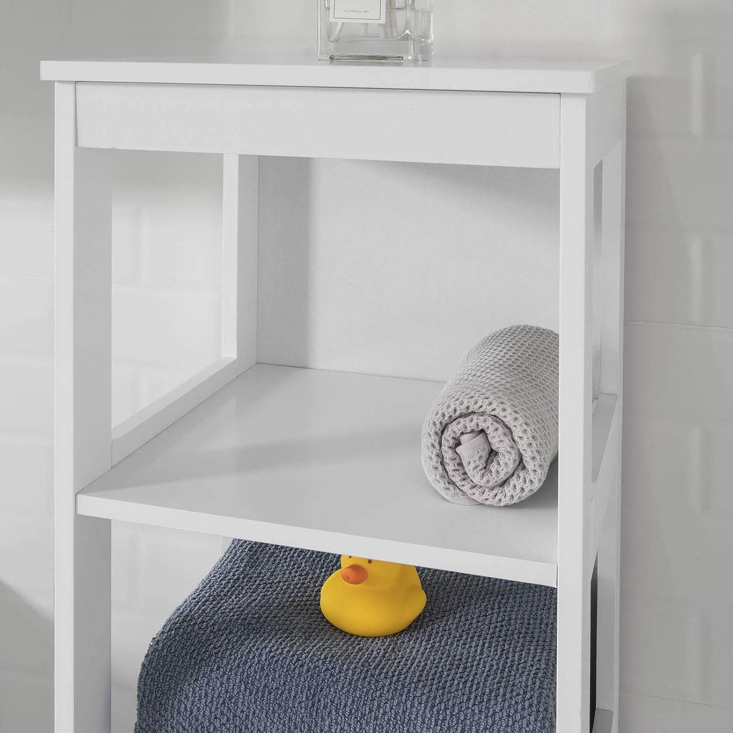 Badregal mit 5 Ablagen | Bad Hochschrank | Weiss BZR14-W - Palo24