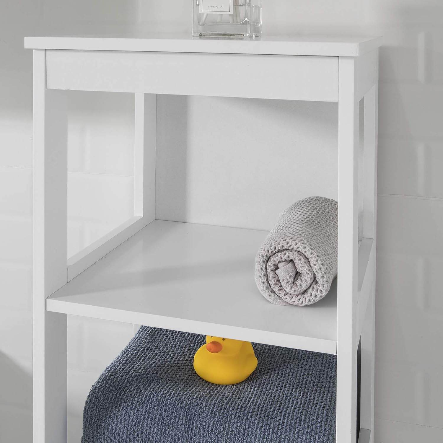 Badregal mit 5 Ablagen | Bad Hochschrank | Weiss BZR14-W - Palo24