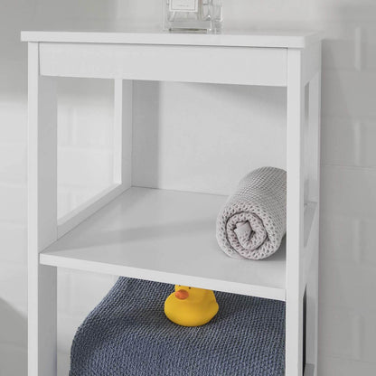 Badregal mit 5 Ablagen | Bad Hochschrank | Weiss BZR14-W - Palo24
