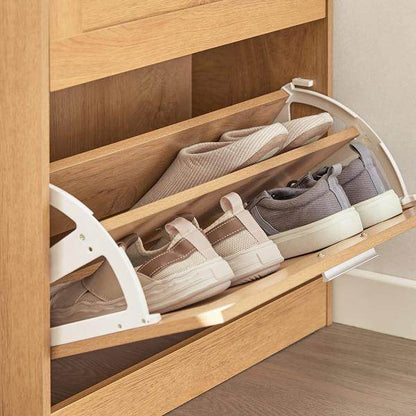Schuhkipper Schuhschrank Mit 2 Klappen Schuhkommode Natur - Palo24