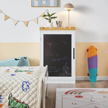 Kinderregal mit Tafel | Aufbewahrungsschrank | Kinderzimmer | KMB43-W - Palo24